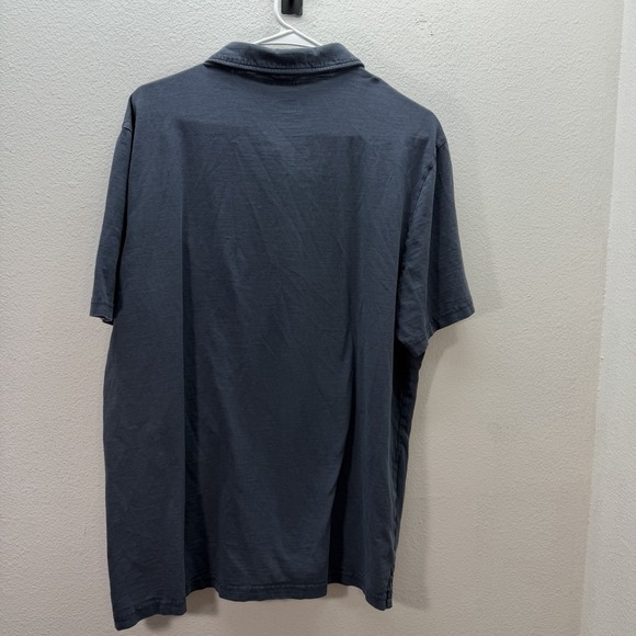 Faherty Men's 100% Organic Cotton Sun Washed Blue Short Sleeve Polo Shirt Sz XL - Picture 5 of 5